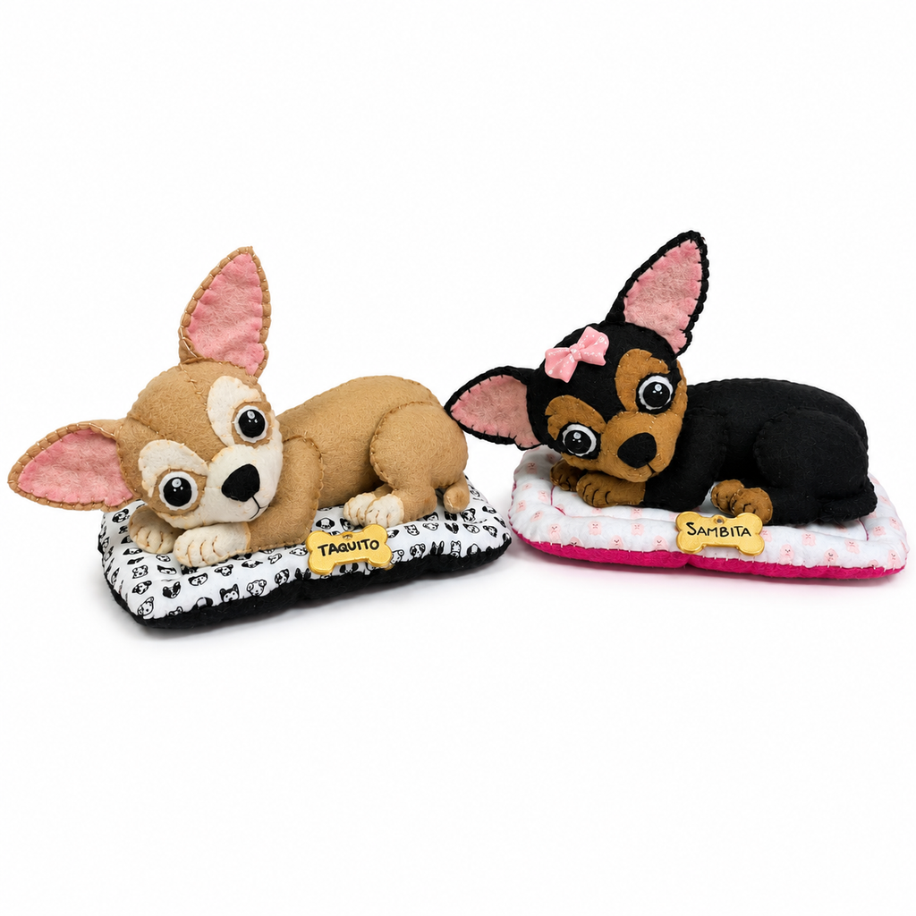 Perrito Chihuahua/Pinscher – Paño Lency/fieltro - Molde Digital