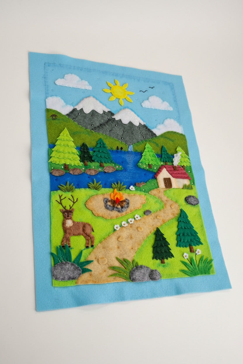 Cuadro Paisaje – Molde Digital Paño Lency y Fieltro