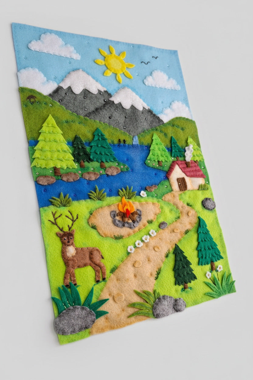 Cuadro Paisaje – Molde Digital Paño Lency y Fieltro