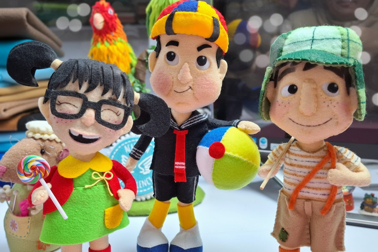 El Chavo, La Chilindrina y Quico (Versión Pamelency)– Molde Digital Paño Lency y Fieltro