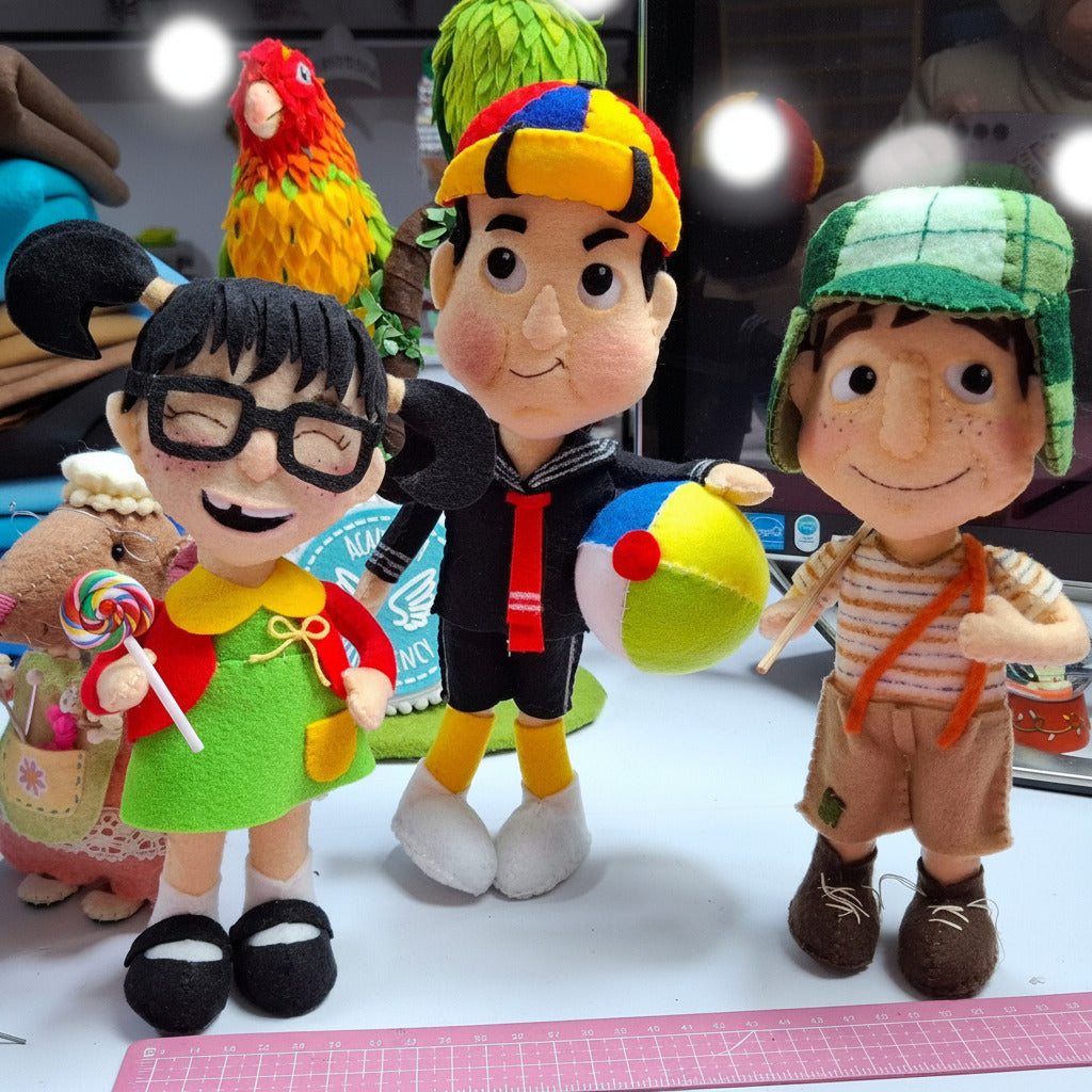 El Chavo, La Chilindrina y Quico (Versión Pamelency)– Molde Digital Paño Lency y Fieltro