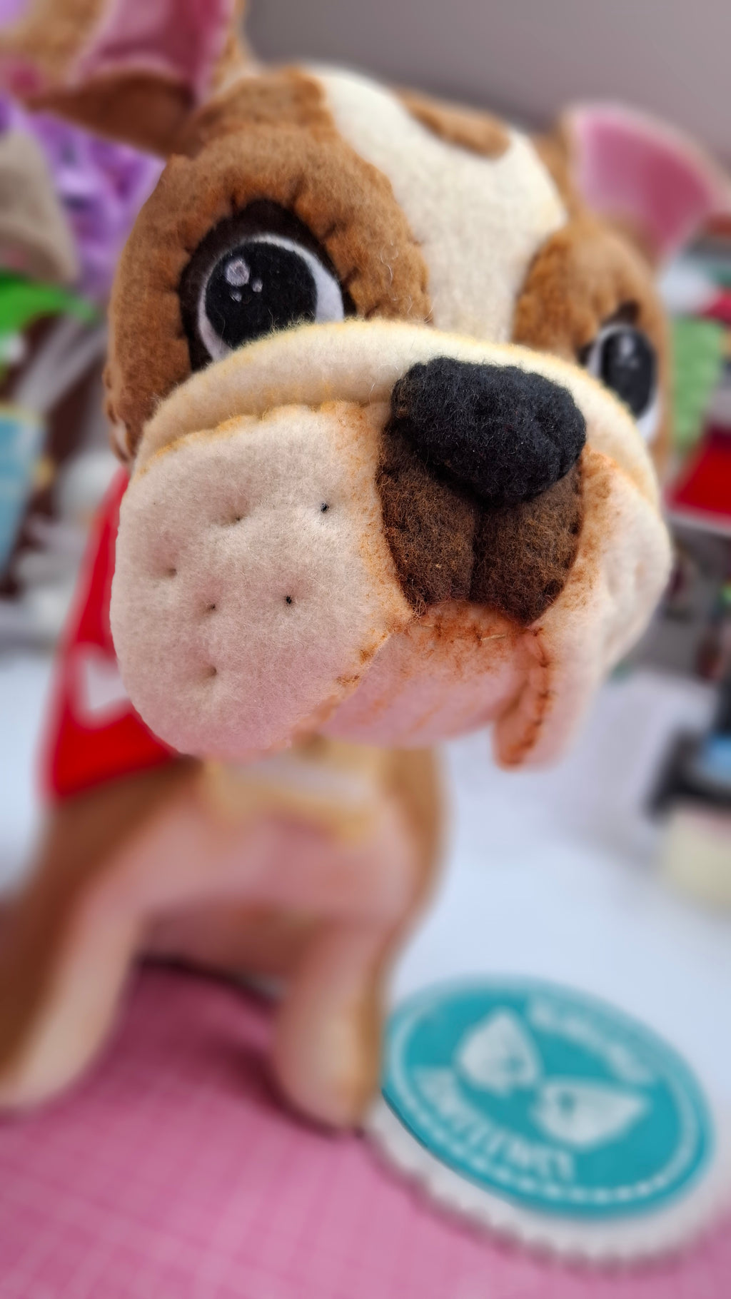 Perrito Bulldog – Paño Lency/fieltro - Molde Digital