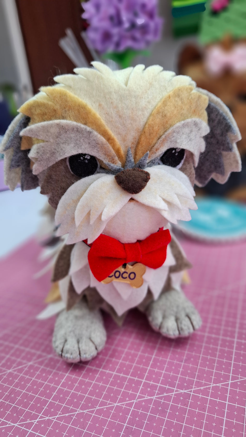 Perrito Shih Tzu en Paño Lency/Fieltro + BONUS Perrito Yorkie | Molde Digital