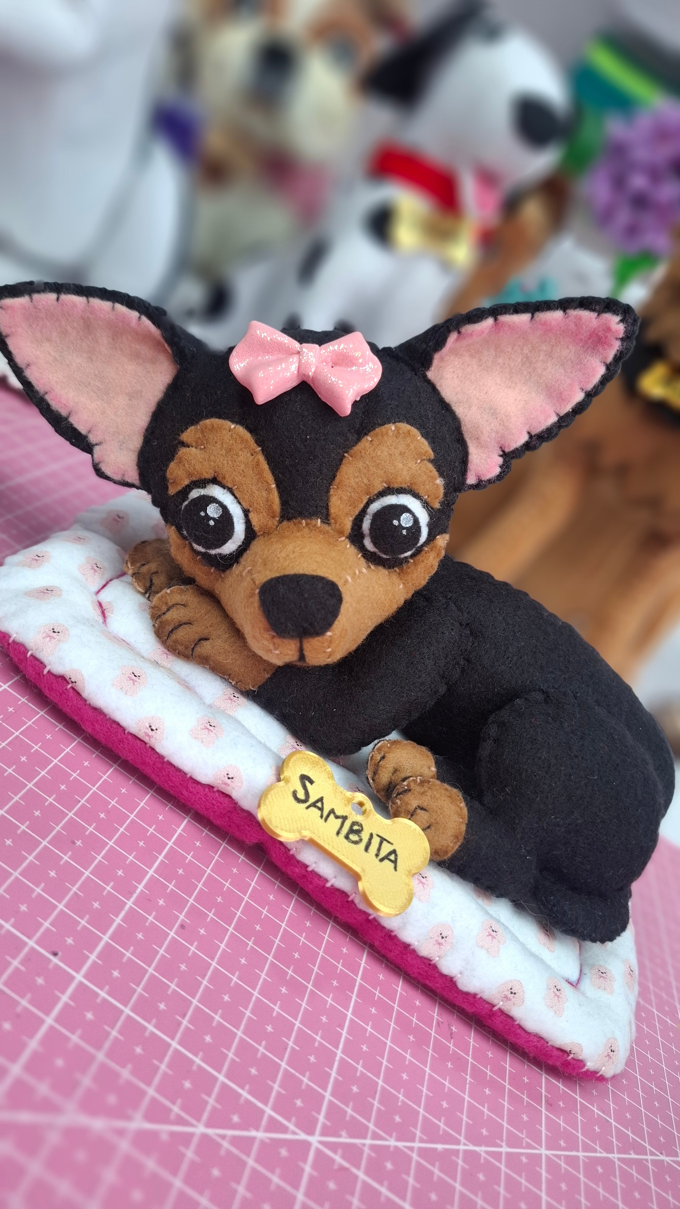 Perrito Chihuahua/Pinscher – Paño Lency/fieltro - Molde Digital