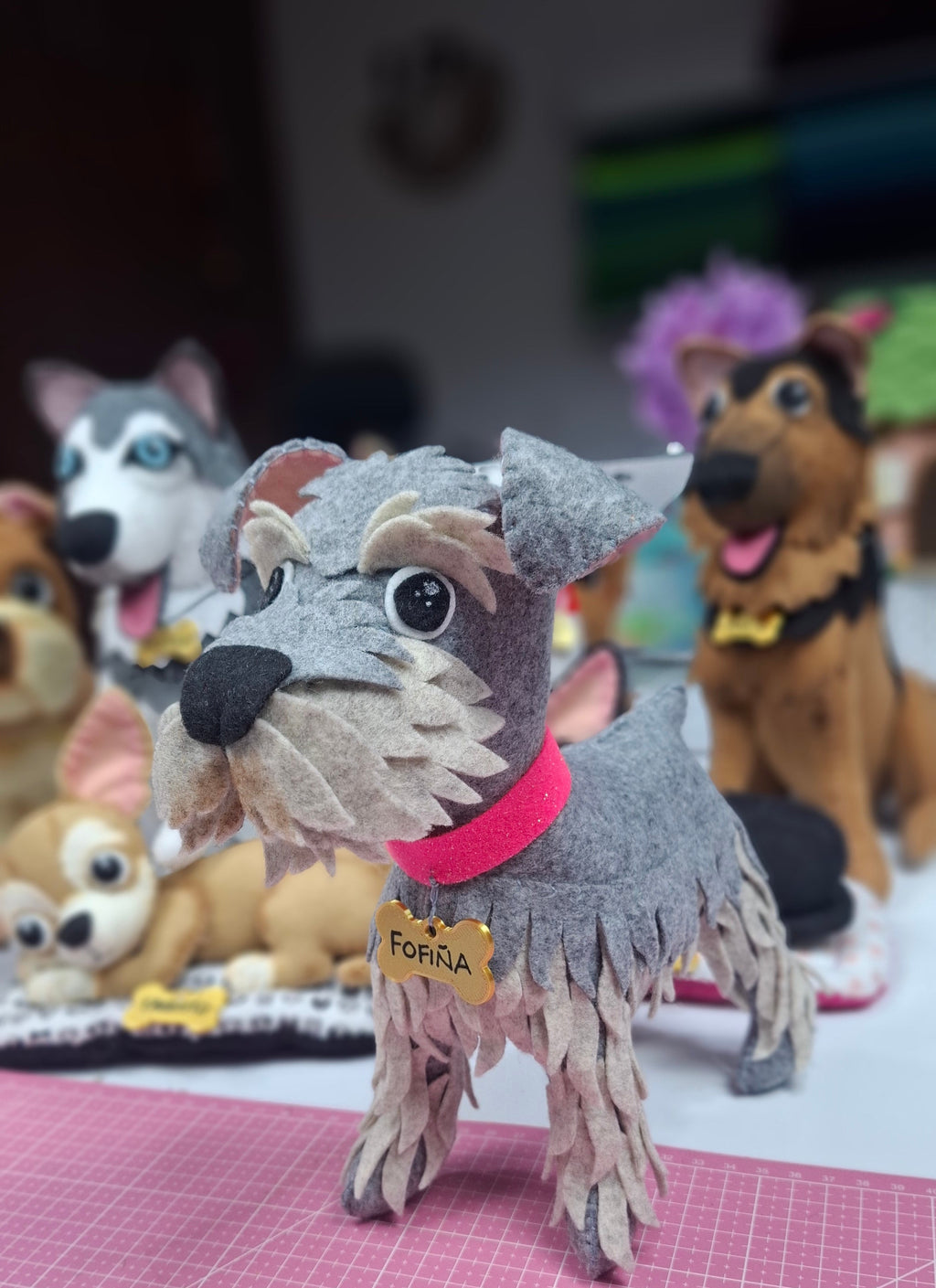 Perrito Schnauzer en Paño Lency/Fieltro + BONUS Perrito Cocker | Molde Digital