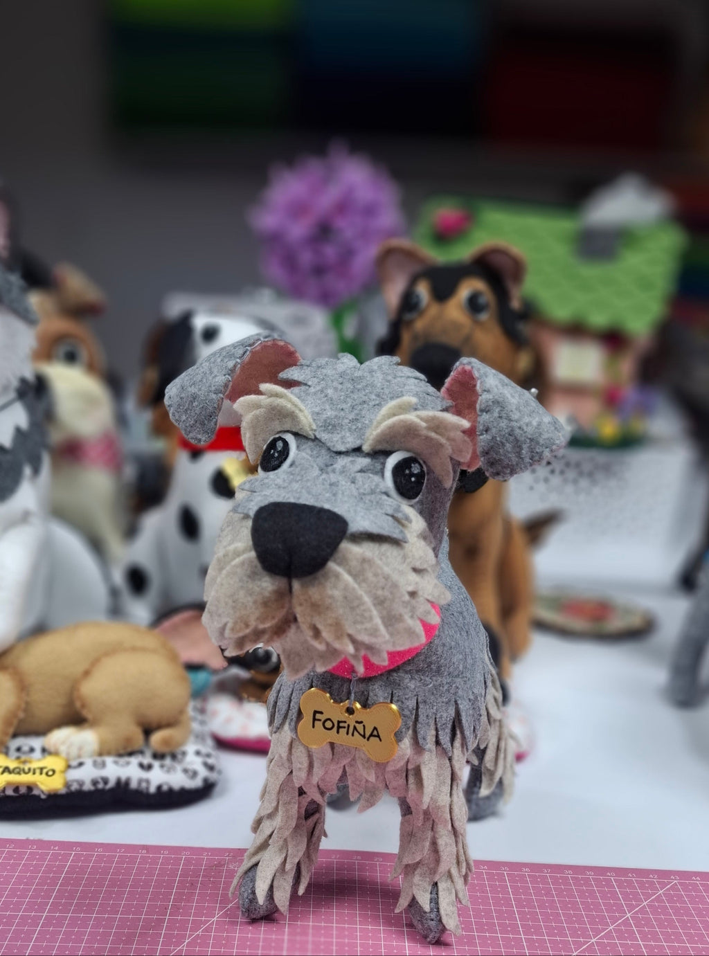 Perrito Schnauzer en Paño Lency/Fieltro + BONUS Perrito Cocker | Molde Digital