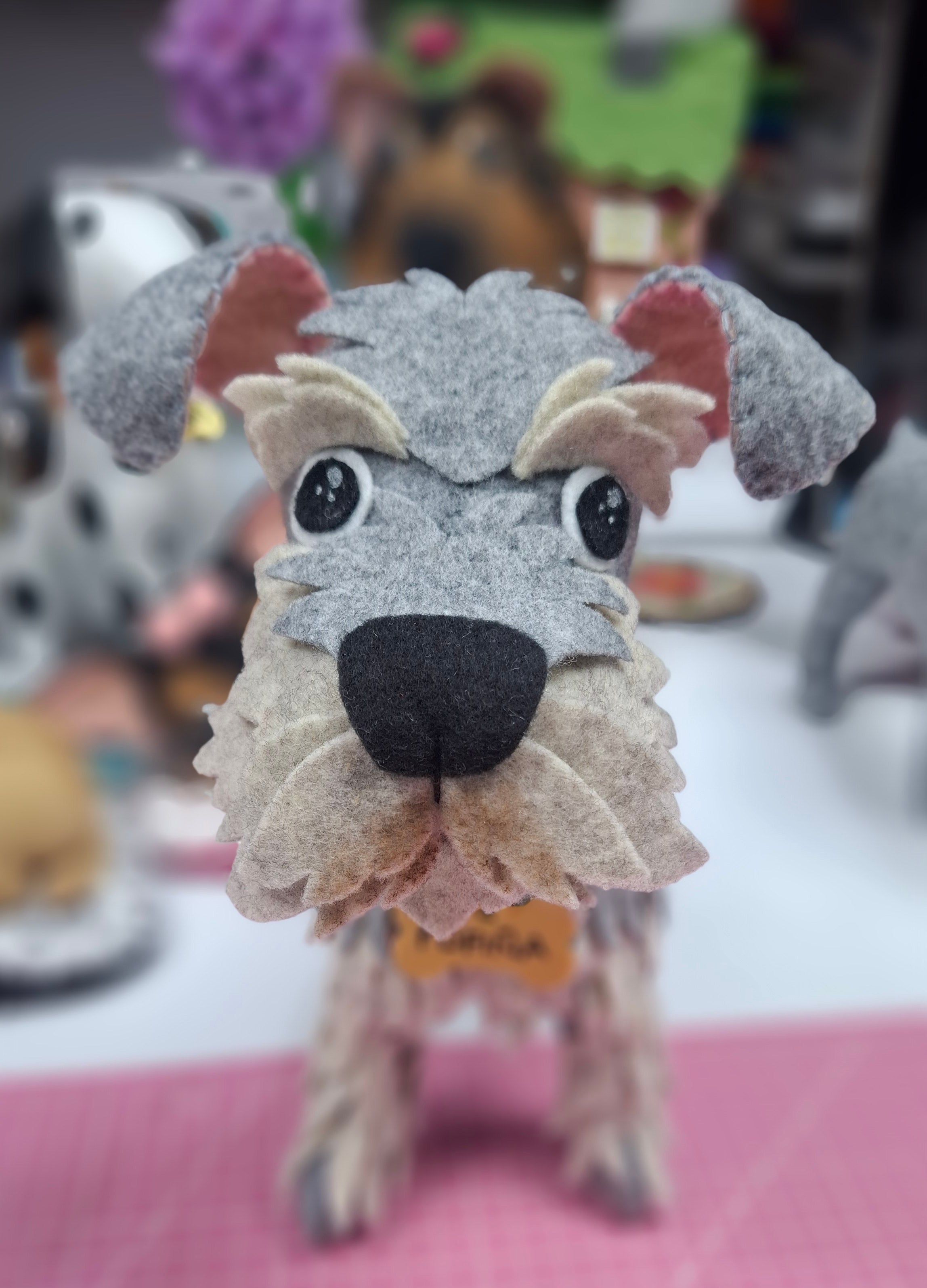 Perrito Schnauzer en Paño Lency/Fieltro + BONUS Perrito Cocker | Molde Digital