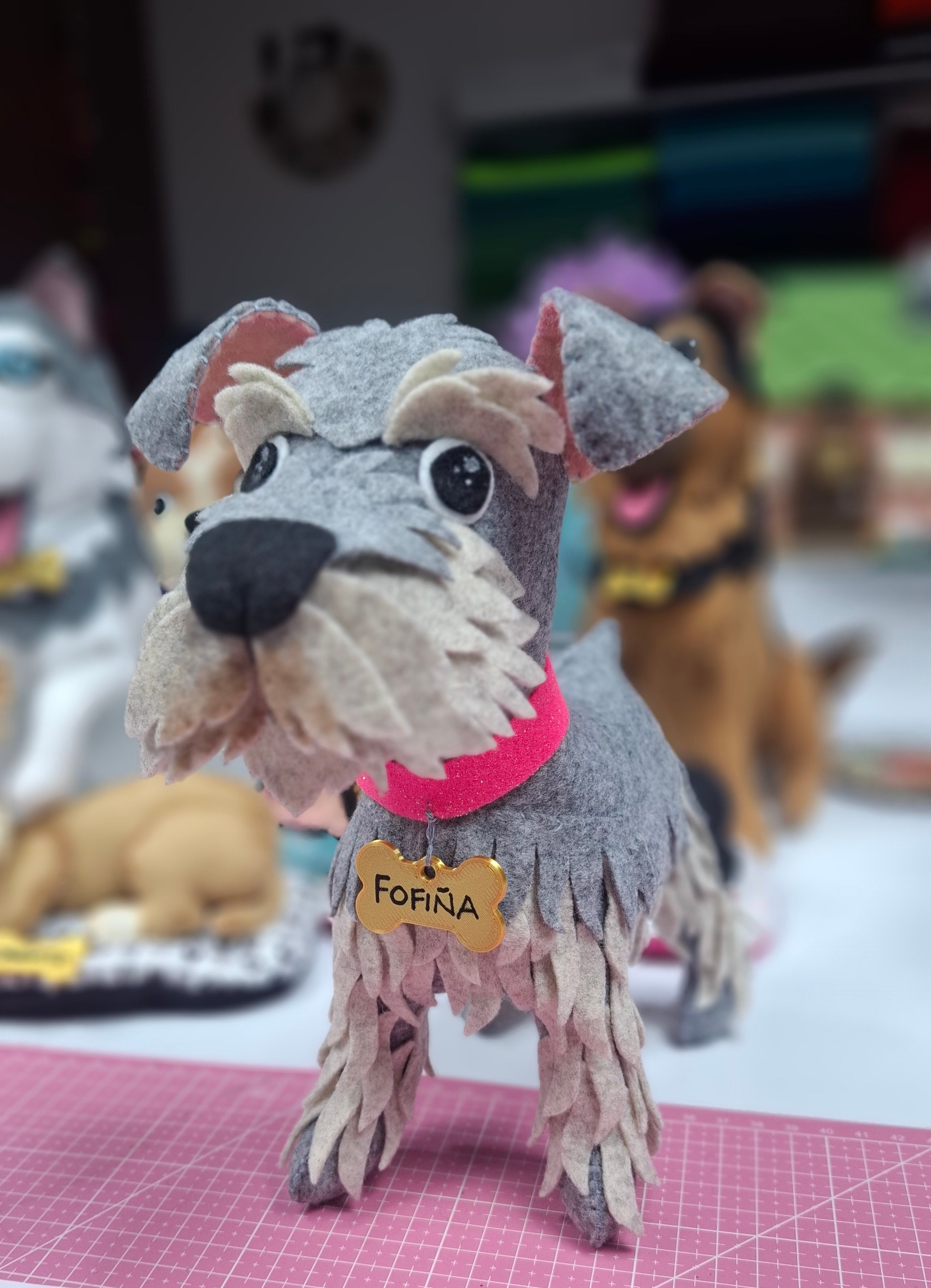 Perrito Schnauzer en Paño Lency/Fieltro + BONUS Perrito Cocker | Molde Digital