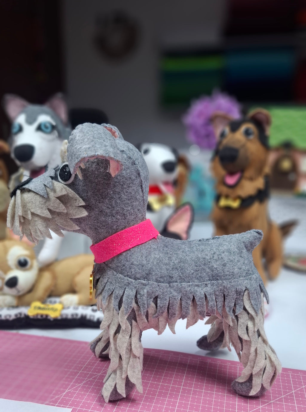 Perrito Schnauzer en Paño Lency/Fieltro + BONUS Perrito Cocker | Molde Digital