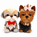 Perrito Shih Tzu en Paño Lency/Fieltro + BONUS Perrito Yorkie | Molde Digital