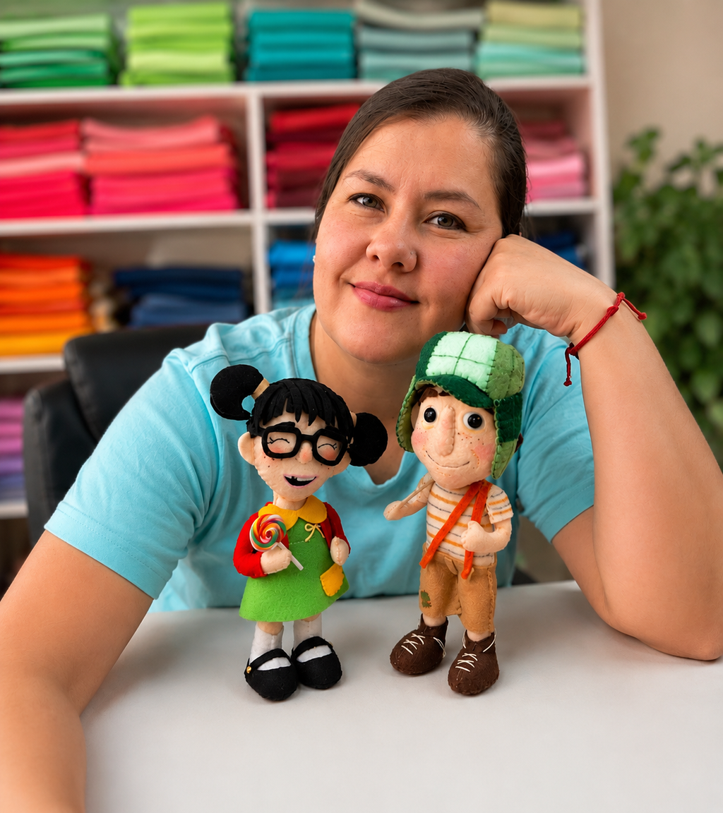 El Chavo, La Chilindrina y Quico (Versión Pamelency)– Molde Digital Paño Lency y Fieltro