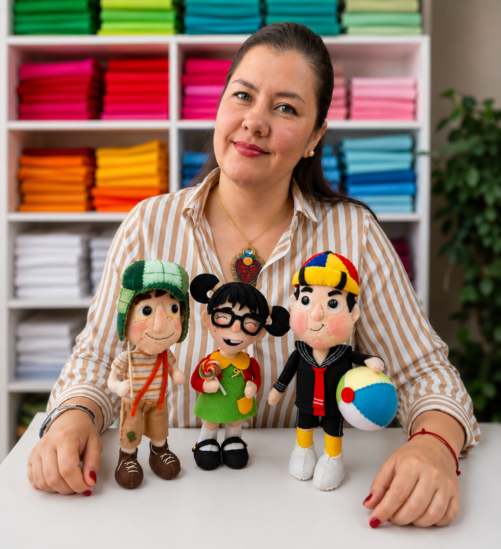 El Chavo, La Chilindrina y Quico (Versión Pamelency)– Molde Digital Paño Lency y Fieltro