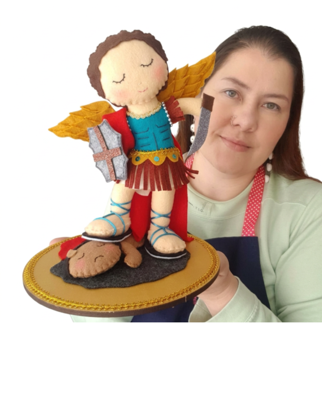 Arcángel San Miguel (Versión Pamelency) – Paño Lency, Repujado en Aluminio | Molde Digital