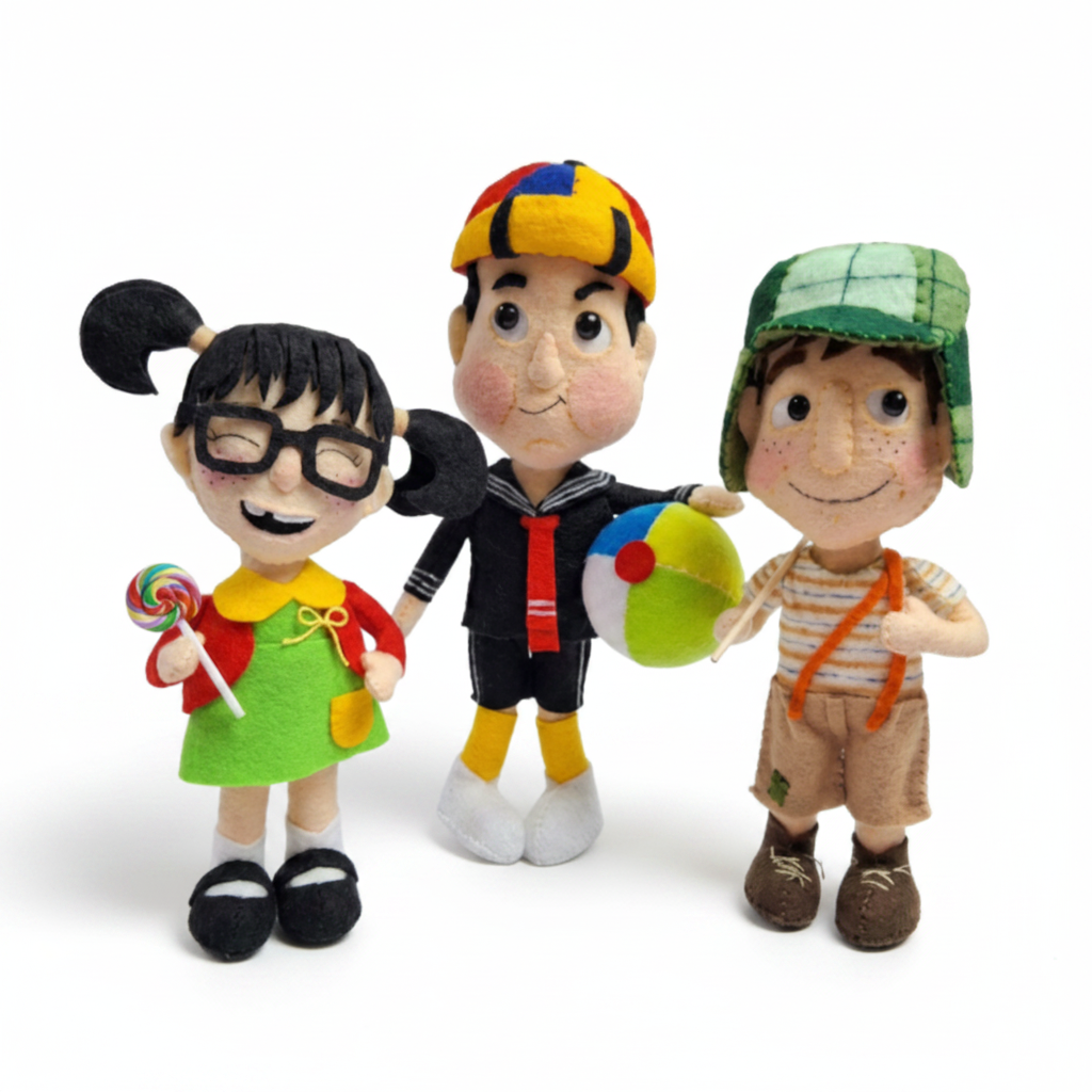 El Chavo, La Chilindrina y Quico (Versión Pamelency)– Molde Digital Paño Lency y Fieltro