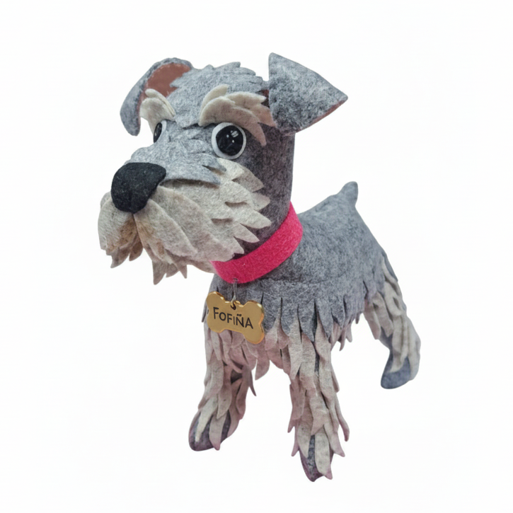 Perrito Schnauzer en Paño Lency/Fieltro + BONUS Perrito Cocker | Molde Digital